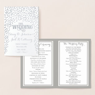 Silver Foil WEDDING PROGRAM Confetti
