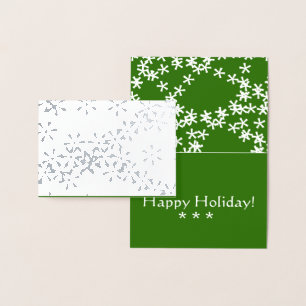 Silver Foil Winter Snow Christmas greeting card