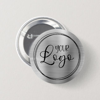 Silver Foil Your Business Logo Here 6 Cm Round Badge