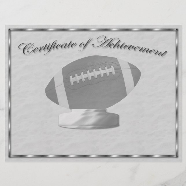 Silver Football Certificate of Achievement Flyer (Front)