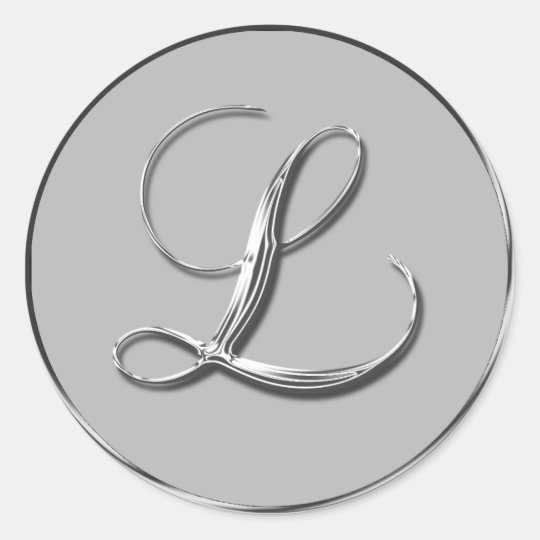 Silver Formal Wedding Monogram L Seal RSVP Invite