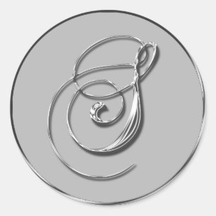 Silver Formal Wedding Monogram S Seal RSVP