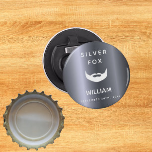 Silver fox birthday beard men guys grey trendy bottle opener