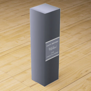 Silver fox birthday foil men guys grey trendy wine box