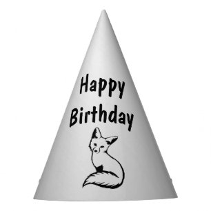 Silver Fox  Birthday Party Hat