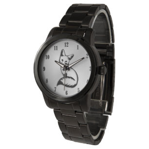 Silver Fox Black Numbers Watch