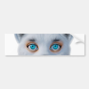 Silver fox blue eyes classic  bumper sticker