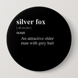SILVER FOX DEFINITION 10 CM ROUND BADGE