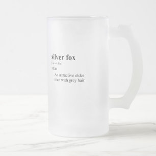 SILVER FOX FROSTED GLASS BEER MUG