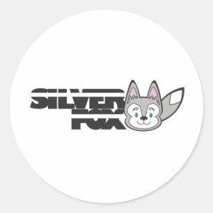 Silver fox logo classic round sticker