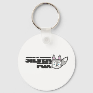 Silver fox logo key ring