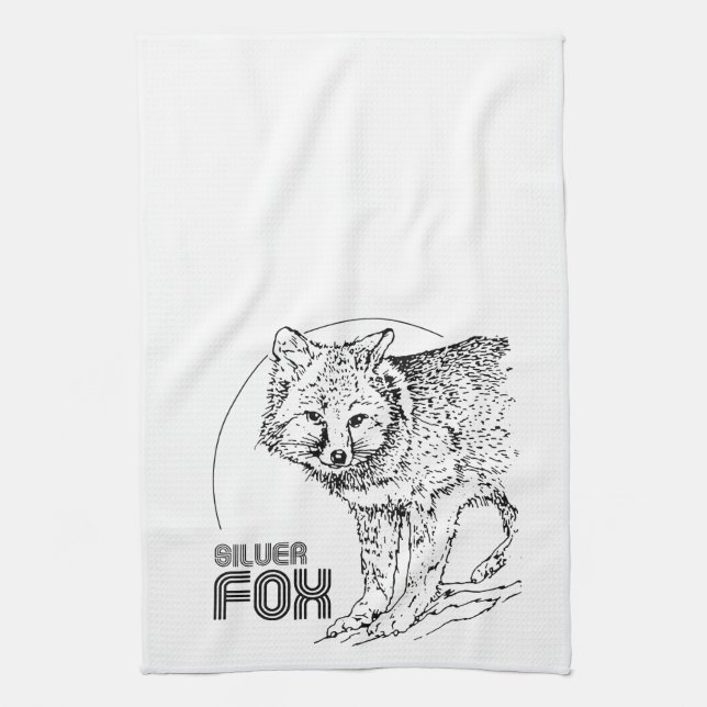 SILVER FOX VINTAGE TEA TOWEL (Vertical)