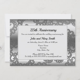 Silver Fractal Anniversary Invitation