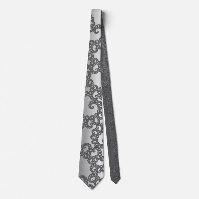 Silver Fractal Neck Tie (Front)