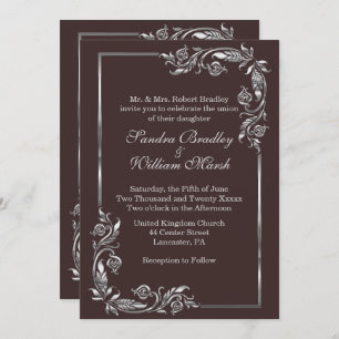 Silver Frame Cocoa Invitation