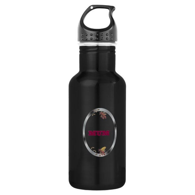 Silver Frame  Decorative Mum 532 Ml Water Bottle (Front)