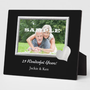Silver Frame Heart Anniversary Photo Template