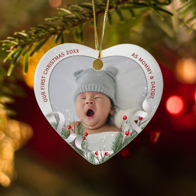 Silver Frame Photo New Baby 1st Christmas Ceramic Tree Decoration (Creator Uploaded)