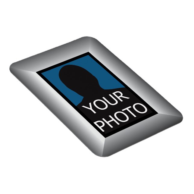 Silver Frame Your Photo Premium Magnet Template (Right Side)
