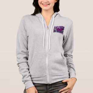 Silver Framed Colourful Butterfly with Swirls Hoodie