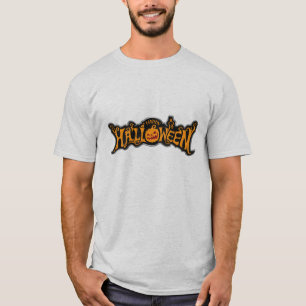 Silver Framed Happy Halloween Ruby Eyed Pumpkin T-Shirt