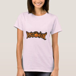 Silver Framed Happy Halloween Ruby Eyed Pumpkin T-Shirt