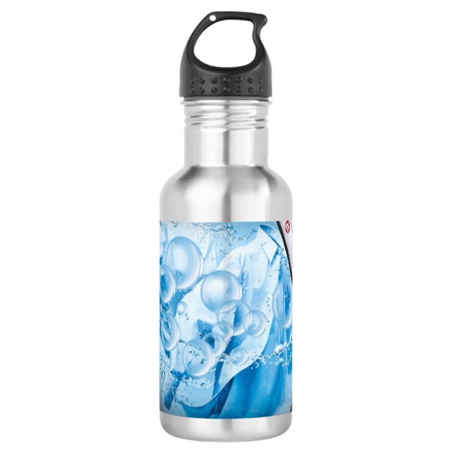 silver framed washing machine animated 532 ml water bottle (Front)