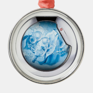 silver framed washing machine animated metal tree decoration