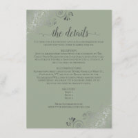 Silver Frills Chic Sage Green Wedding Details