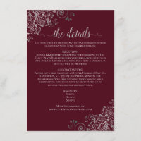 Silver Frills Elegant Burgundy Wedding Details