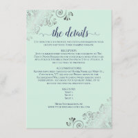 Silver Frills Mint Green & Navy Wedding Details