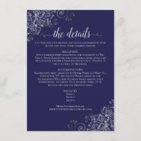 Silver Frills Navy Blue Wedding Details