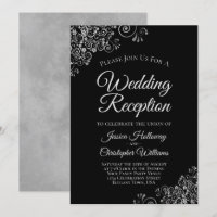 Silver Frills on Black Elegant Wedding Reception