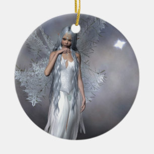 Silver Frost Fairy Ceramic Tree Decoration
