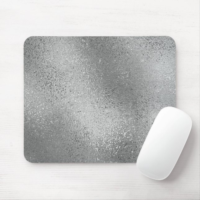 Silver g shimmering iridescent abstract background mouse mat (With Mouse)