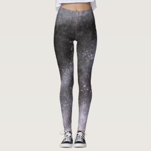 Silver Galaxy Sparkle Abstract Leggings