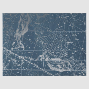 Silver Galaxy Star Map Series Design 12 Tissue Paper