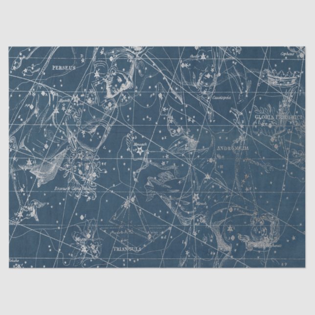 Silver Galaxy Star Map Series Design 1 Tissue Paper (Front)