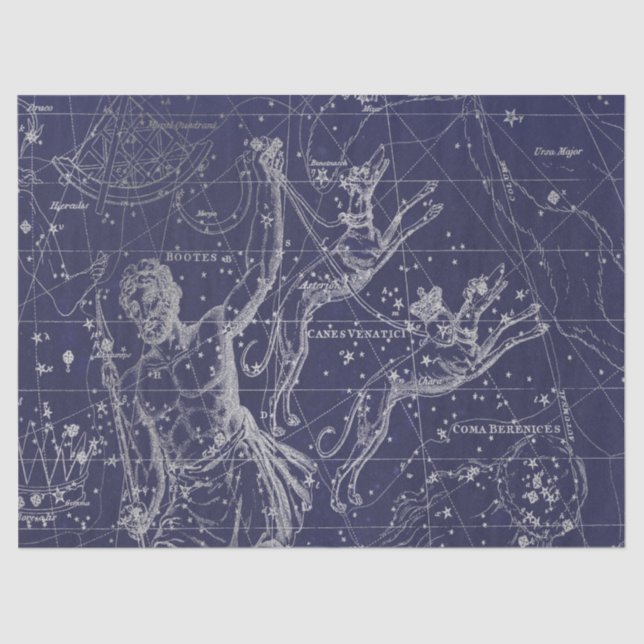 Silver Galaxy Star Map Series Design 8 Tissue Paper (Front)