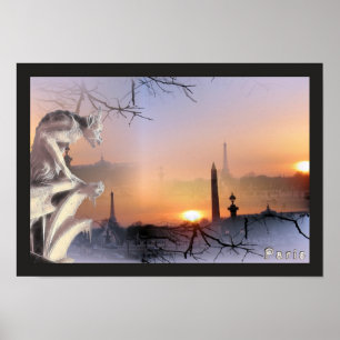 Silver Gargoyle of Notre Dame, print