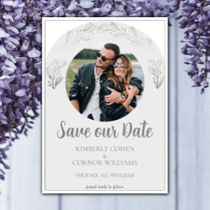 Silver Garland Photo Save the Date
