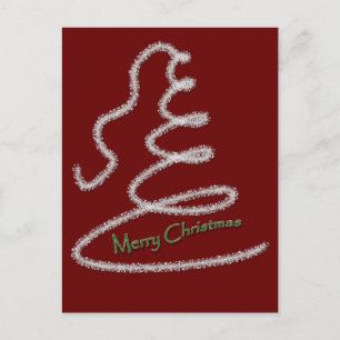 Silver Garland Xmas Tree Postcard