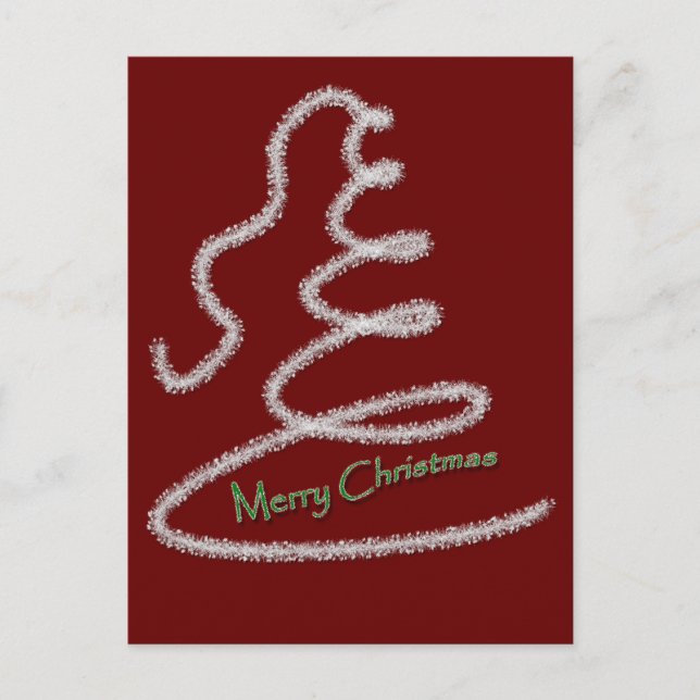 Silver Garland Xmas Tree Postcard (Front)