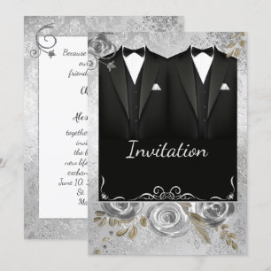 Silver Gay Wedding Invitation