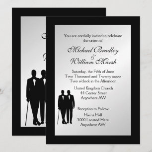 Silver Gay Wedding Invitation