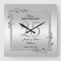 Silver Gem & Glitter 25th Wedding Anniversary