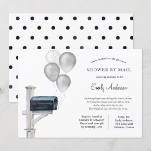 Silver Gender Neutral Baby Shower by Mail Invitation