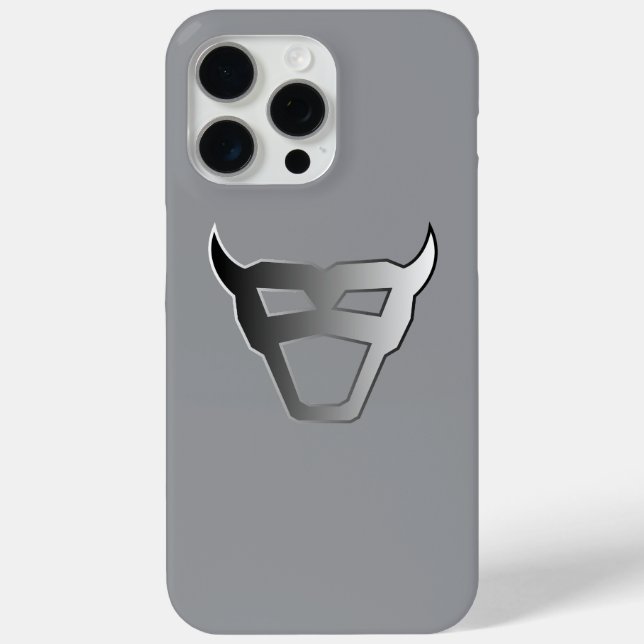 Silver Geometric Bull Chrome Look logo Case-Mate iPhone Case (Back)