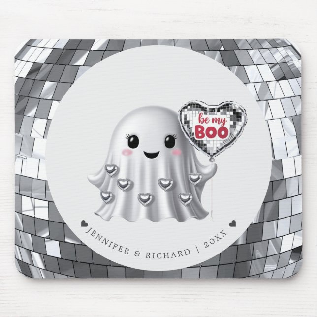 Silver Ghost Valentine with Names Year Pattern Mouse Mat (Front)