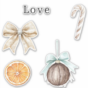 Silver Glam Bow Love Orange Coconut Candy Cane